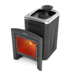 Дровяная печь для бани TMF Гейзер Мини 2016 Carbon Витра ЗК антрацит